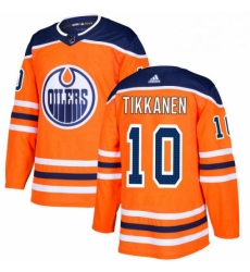 Mens Adidas Edmonton Oilers 10 Esa Tikkanen Authentic Orange Home NHL Jersey 