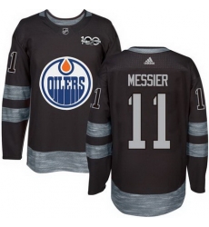 Oilers #11 Mark Messier Black 1917 2017 100th Anniversary Stitched NHL Jersey