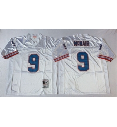 Oilers 9 Steve McNair White Throwback Jersey