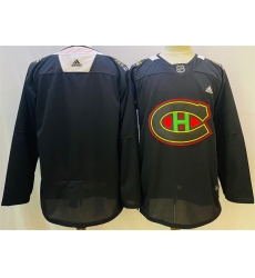 Men Montreal Canadiens Blank 2022 Black Warm Up History Night Stitched Jersey