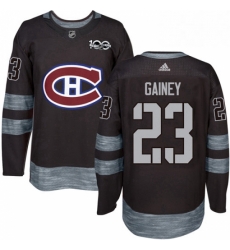 Mens Adidas Montreal Canadiens 23 Bob Gainey Authentic Black 1917 2017 100th Anniversary NHL Jersey 