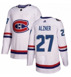 Mens Adidas Montreal Canadiens 27 Karl Alzner Authentic White 2017 100 Classic NHL Jersey 