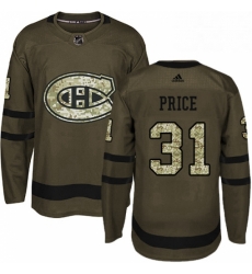 Mens Adidas Montreal Canadiens 31 Carey Price Premier Green Salute to Service NHL Jersey 