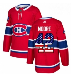 Mens Adidas Montreal Canadiens 42 Dominic Moore Authentic Red USA Flag Fashion NHL Jersey 