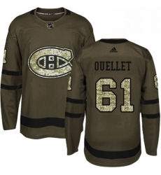 Mens Adidas Montreal Canadiens 61 Xavier Ouellet Premier Green Salute to Service NHL Jersey 