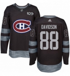 Mens Adidas Montreal Canadiens 88 Brandon Davidson Authentic Black 1917 2017 100th Anniversary NHL Jersey 