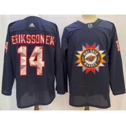 Men Minnesota Wild 14 Joel Eriksson Ek Navy 2022 Adidas jersey