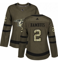 Womens Adidas Nashville Predators 2 Dan Hamhuis Authentic Green Salute to Service NHL Jersey 