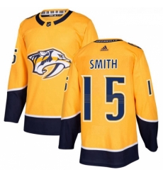 Youth Adidas Nashville Predators 15 Craig Smith Authentic Gold Home NHL Jersey 