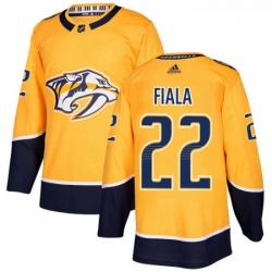 Youth Adidas Nashville Predators 22 Kevin Fiala Authentic Gold Home NHL Jersey 