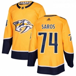 Youth Adidas Nashville Predators 74 Juuse Saros Authentic Gold Home NHL Jersey 