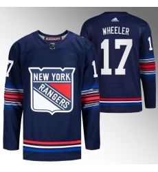 Men New York Rangers 17 Blake Wheeler Navy Stitched Jersey