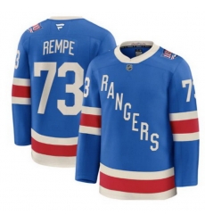 Men New York Rangers 73 Matt Rempe Blue Centennial Stitched Hockey Jersey
