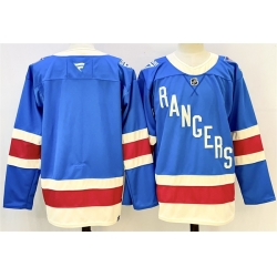 Men New York Rangers Blank Blue 2025 Stitched Hockey Jersey