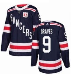 Mens Adidas New York Rangers 9 Adam Graves Authentic Navy Blue 2018 Winter Classic NHL Jersey 