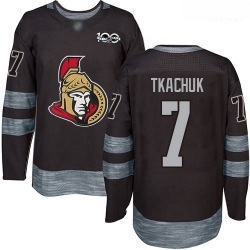 Senators #7 Brady Tkachuk Black 1917 2017 100th Anniversary Stitched Hockey Jersey