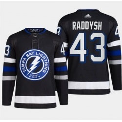 Men Tampa Bay Lightning 43 Darren Raddysh Black Alternate Premier Breakaway Stitched Jersey