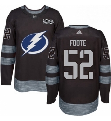 Mens Adidas Tampa Bay Lightning 52 Callan Foote Authentic Black 1917 2017 100th Anniversary NHL Jersey 