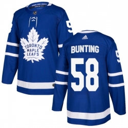 Men Toronto Maple Leafs 58 Michael Bunting Blue Stitched Jersey