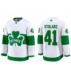 Men Toronto Maple Leafs Anthony Stolarz 41 White St Patricks Authentic Jersey Men Toronto Maple Leafs Anthony Stolarz 41 White St Patricks Authentic Jersey