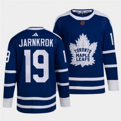 Men Toronto Maple Leafs Black 19 Calle Jarnkrok Blue 2022 Reverse Retro Stitched Jersey