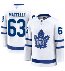 Men Toronto Maple Leafs Matias Maccelli 63 Fanatics Away White Premium Stitched Hockey Jersey