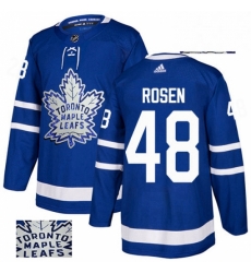 Mens Adidas Toronto Maple Leafs 48 Calle Rosen Authentic Royal Blue Fashion Gold NHL Jersey 