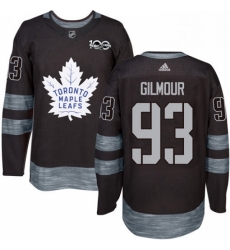 Mens Adidas Toronto Maple Leafs 93 Doug Gilmour Authentic Black 1917 2017 100th Anniversary NHL Jersey 