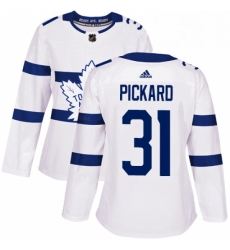 Womens Adidas Toronto Maple Leafs 31 Calvin Pickard Authentic White 2018 Stadium Series NHL Jersey 