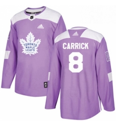 Youth Adidas Toronto Maple Leafs 8 Connor Carrick Authentic Purple Fights Cancer Practice NHL Jersey 