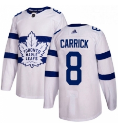 Youth Adidas Toronto Maple Leafs 8 Connor Carrick Authentic White 2018 Stadium Series NHL Jersey 