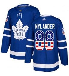 Youth Maple Leafs 88 William Nylander Blue Home Authentic USA Flag Stitched Hockey Jersey