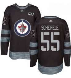 Mens Adidas Winnipeg Jets 55 Mark Scheifele Premier Black 1917 2017 100th Anniversary NHL Jersey 