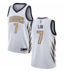 Mens Nike Atlanta Hawks 7 Jeremy Lin Swingman White NBA Jersey City Edition 