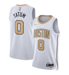 Men Boston Celtics 0 Jayson Tatum White 2025 26 City Edition Stitched Basketball Jersey Men Boston Celtics 0 Jayson Tatum White 2025 26 City Edition Stitched Basketball Jersey