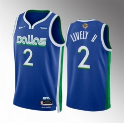 Men Dallas Mavericks 2 Dereck Lively II Blue 2024 Finals City Edition Stitched Basketball Jersey