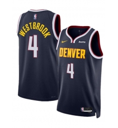 Men Denver Nuggets 4 Russell Westbrook Navy 2024 Icon Edition Stitched Basketball Jersey 472