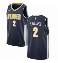 Mens Nike Denver Nuggets 2 Alex English Authentic Navy Blue Road NBA Jersey Icon Edition