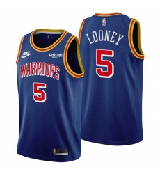 Men Golden State Warriors 5 Kevon Looney Men Nike Releases Classic Edition NBA 75th Anniversary Jersey Blue