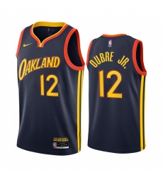 Men Nike Golden State Warriors 12 Kelly Oubre Jr Navy NBA Swingman 2020 21 City Edition Jersey