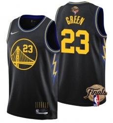 Men's Golden State Warriors #23 Draymond Green 2021 22 City Edition Black 75th Anniversary NBA Finals Stitched Basketball Jersey