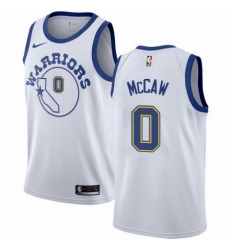 Mens Nike Golden State Warriors 0 Patrick McCaw Swingman White Hardwood Classics NBA Jersey 