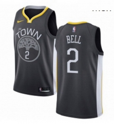 Mens Nike Golden State Warriors 2 Jordan Bell Swingman Black Alternate NBA Jersey Statement Edition 