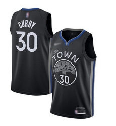 Warriors  30 Stephen Curry Black Basketball Swingman City Edition 2019 20 Jersey