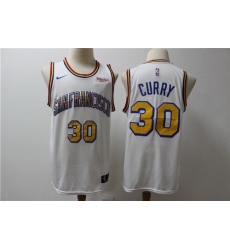 Warriors 30 Stephen Curry White Nike Swingman Jersey