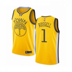 Youth Golden State Warriors 1 DAngelo Russell Yellow Swingman Jersey Earned Edition 