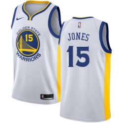 Youth Nike Golden State Warriors 15 Damian Jones Swingman White Home NBA Jersey Association Edition