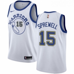 Youth Nike Golden State Warriors 15 Latrell Sprewell Authentic White Hardwood Classics NBA Jersey