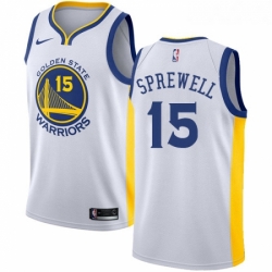 Youth Nike Golden State Warriors 15 Latrell Sprewell Swingman White Home NBA Jersey Association Edition