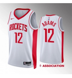 Men Houston Rockets 12 Steven Adams White Association Edition Stitched Jersey